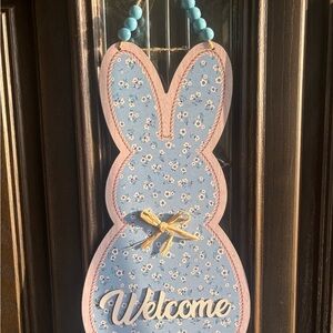 Floral Bunny Welcome Sign